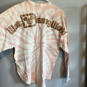 Walt Disney World. Pink tie dye & rose gold spirit jersey. XS NWT.